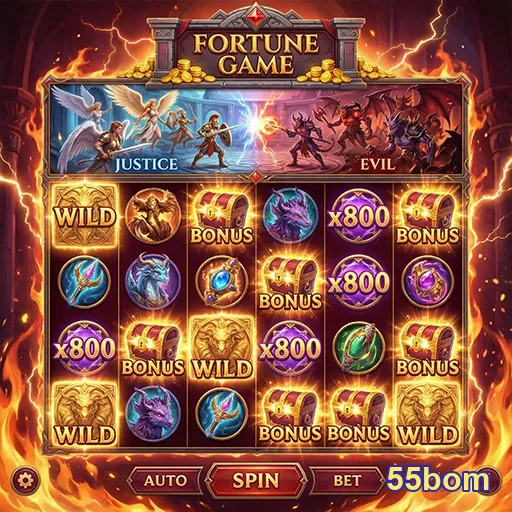 Imagem do jogo de slot 'Fortune Game' disponível no 55bom, destacando seus recursos e estilo vibrante.